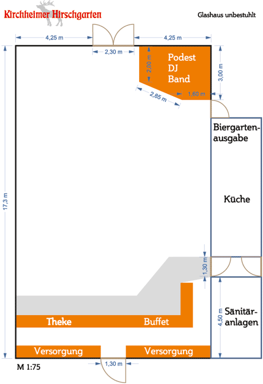 Lageplan Glashaus unbestuhlt